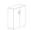 Counter High Cupboard Full Doors  900mm W x 450mm D x 900mm H Natural White
