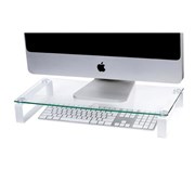 Esselte 30051 Glass Monitor Stand with White Legs