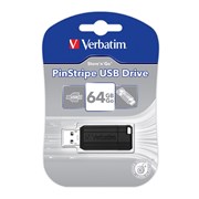 Verbatim 49065 USB Flash Drive 64Gb Pinstripe 20 Black