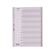 Bantex A4 Polypropylene Dividers 115 Grey
