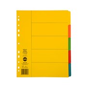 Marbig 37180F Dividers 5 Tab A4 Manilla Extra Wide