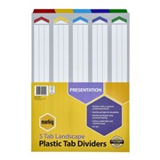Marbig 38705F Dividers 5 Tab A3 Reinforced Landscape MultiColoured