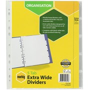 Marbig 37650F Dividers 5 Insert Tab A4 Extra Wide White