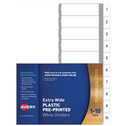 Avery 85660 Extra Wide PP Dividers 110 Tab White