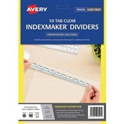 Avery 5113081 Print  Apply Label Dividers 10 Tab A4 Clear