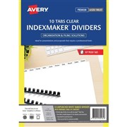 Avery 930161 Print  Apply Label Dividers 10 Tab A4 Unpunched White