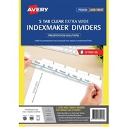 Avery 922006 Customisable Table of Contents Dividers 115 Tab A4 LandscapePortrait Coloured