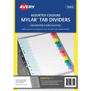 Avery 88712 PrePrinted Dividers 112 Tab A4 MultiColoured