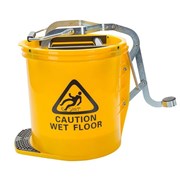 Cleanlink 12001 Heavy Duty Mop Bucket Plastic Wringer 16L Yellow