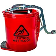 Cleanlink 12003 Heavy Duty Mop Bucket Plastic Wringer 16L Red
