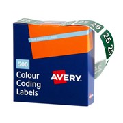 Avery 43275 25 Side Tab Colour Coding Roll Labels 500 Dark Green