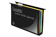 Crystalfile 111906 Extra Wide Suspension Files Foolscap Black Pack 10