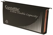Crystalfile 111902 Extra Suspension Files Foolscap Double Capacity Black Pack 10