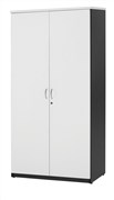Aspire Storage Cupboard with Full Door 900W x 450D x 1800H mm White Ironstone
