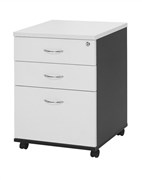 Aspire Mobile Pedestal 2 Drawers  1 File 476W x 460D x 675H mm White Ironstone
