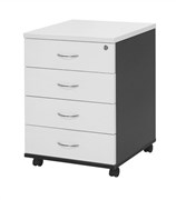Aspire Mobile Pedestal 4 Drawers 476W x 460D x 675H mm  White Ironstone