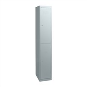 GO Locker Two Door 1830H x 305W x 455D mm Silver Grey