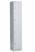 GO Locker Four Door 1830H x 380W x 455D mm Silver Grey