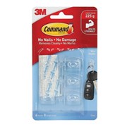 3M 17006CLR Command Adhesive Hook Mini Clear Pack 6