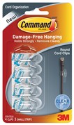 3M 17017CLR Command Cord Clips Small Clear Pack 4