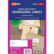Avery 959004 Quick Peel Address Labels with Sure Feed Laser 991 x 381mm 14 Per Sheet Pack 100