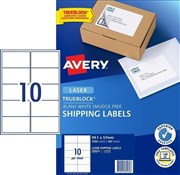 Avery 959031 L7173 Shipping Labels with Trueblock Laser 991 x 57mm 10 Per Sheet Pack 100