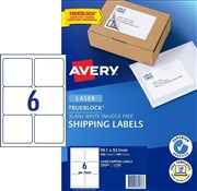 Avery 959007 L7166 Shipping Labels with Trueblock Laser 991 x 931mm 6 Per Sheet Pack 100