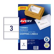 Avery 959013 L7155 Laser Inkjet Trueblock Shipping Labels 2007 x 931mm 3UP Pack 100