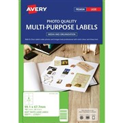 Avery 959771 L7165CL Matt Photo Quality Labels Laser 991 X 677mm 8 Per Sheet Pack 20