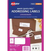 Avery 936097 J8160 Address Labels Inkjet 635 x 381mm 21 Per Sheet Pack 50