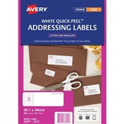 Avery 936098 J8162 Quick Peel Address Labels with Sure Feed Inkjet 991 x 34mm 16 Per Sheet Pack 50
