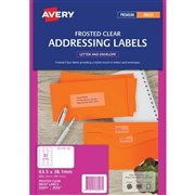 Avery 936007 J8560 Address Labels Inkjet 635 x 381mm 21 Per Sheet Frosted Clear Pack 25