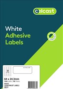 Celcast 48033 Laser Inkjet Labels 33UP 64 x 243mm White Pack 100