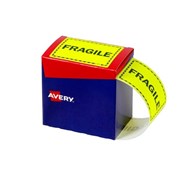 Avery 932602 Fragile Dispenser Labels 996 x 75mm Fluoro Yellow Pack 750