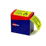 Avery 932615 Handle With Care Dispenser Labels 996 x 75mm Fluoro Yellow Pack 750