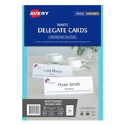Avery 947000 L7423 Delegate Cards Laser Inkjet 210 x 743mm White 2 Per Sheet Pack 25