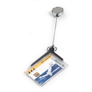 Durable 830758 Deluxe Pro Card Holder with Badge Reel 85 x 54mm Box 10