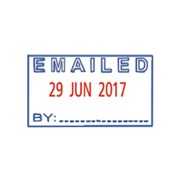 Staedtler 9S410 Shiny Self Inking Dater Stamp Emailed Blue Red