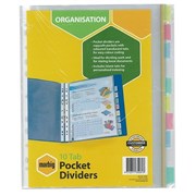 Marbig 35081 Indicies  Dividers 10 Tab PP A4 Clear Pockets