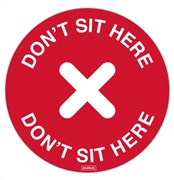 Dont Sit Here Adhesive Seating Stickers 200mm Diameter Red and White