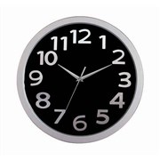 Carven CL330FBLSL 30cm Round Wall Clock Black Silver