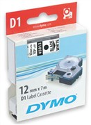 Dymo S0720500 Tapes D1 Black on Clear 12mm 45010