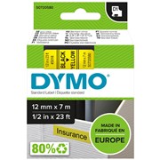 Dymo S0720580 Tapes D1 Black on Yellow 12mm 45018