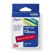 Brother TZE435 PTouch Tape White on Red 12mm