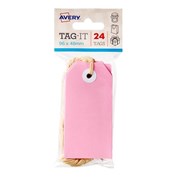 Avery 13201 Pink Tags with String 96 x 48mm Pack 24