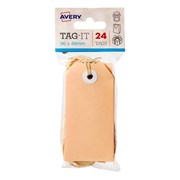 Avery 13204 Peach Tags with String 96 x 48mm Pack 24