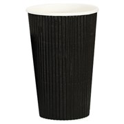 Vee Triple Wall Insulated Coffee Cup Black 473ml  16oz Carton 300