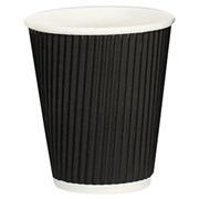 Vee Triple Wall Insulated Coffee Cup Black 355ml  12oz Pack 15