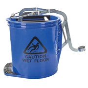 Cleanlink 12004CM Heavy Duty Mop Bucket Metal Wringer 16L Blue