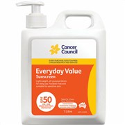 Cancer Council CCEDY030 Everyday Value SPF50 Sunscreen 1L
